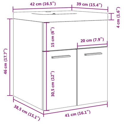 vidaXL 2 Piece Bathroom Furniture Set Concrete Grey Engineered Wood