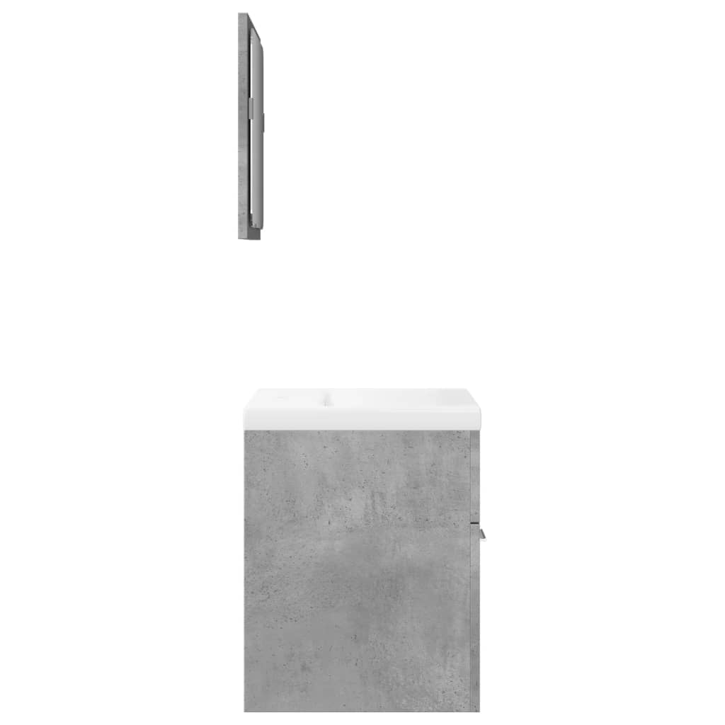 vidaXL 3 Piece Bathroom Furniture Set Concrete Grey Engineered Wood