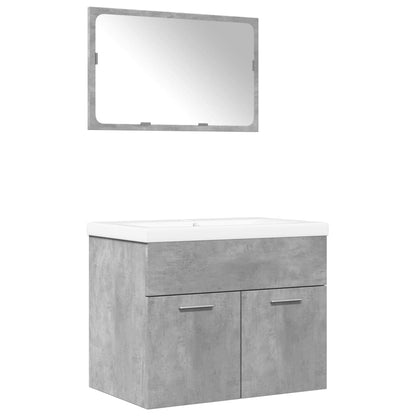 vidaXL 3 Piece Bathroom Furniture Set Concrete Grey Engineered Wood