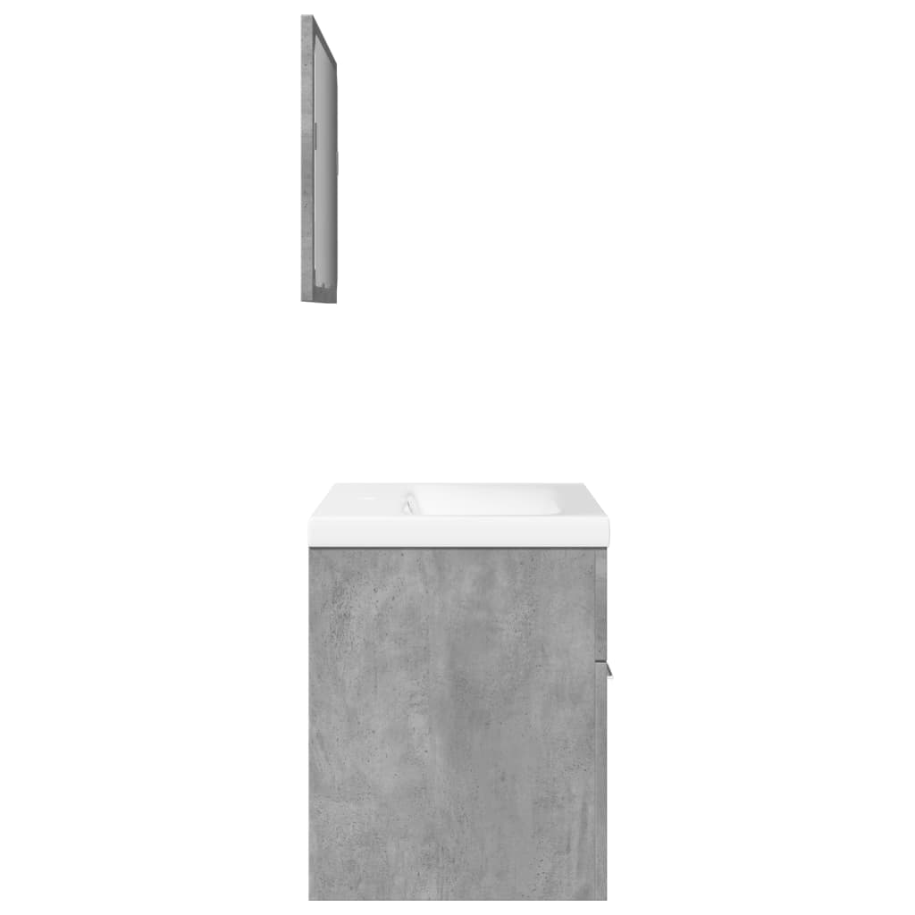 vidaXL 3 Piece Bathroom Furniture Set Concrete Grey Engineered Wood