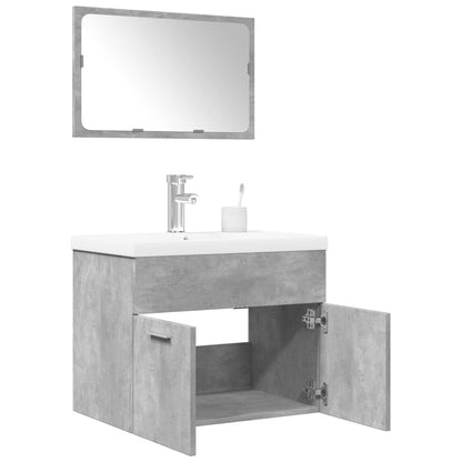 vidaXL 3 Piece Bathroom Furniture Set Concrete Grey Engineered Wood