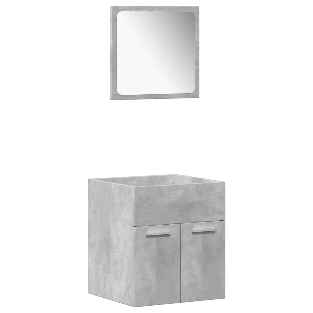 vidaXL Bathroom Furniture Set | Concrete Grey, White