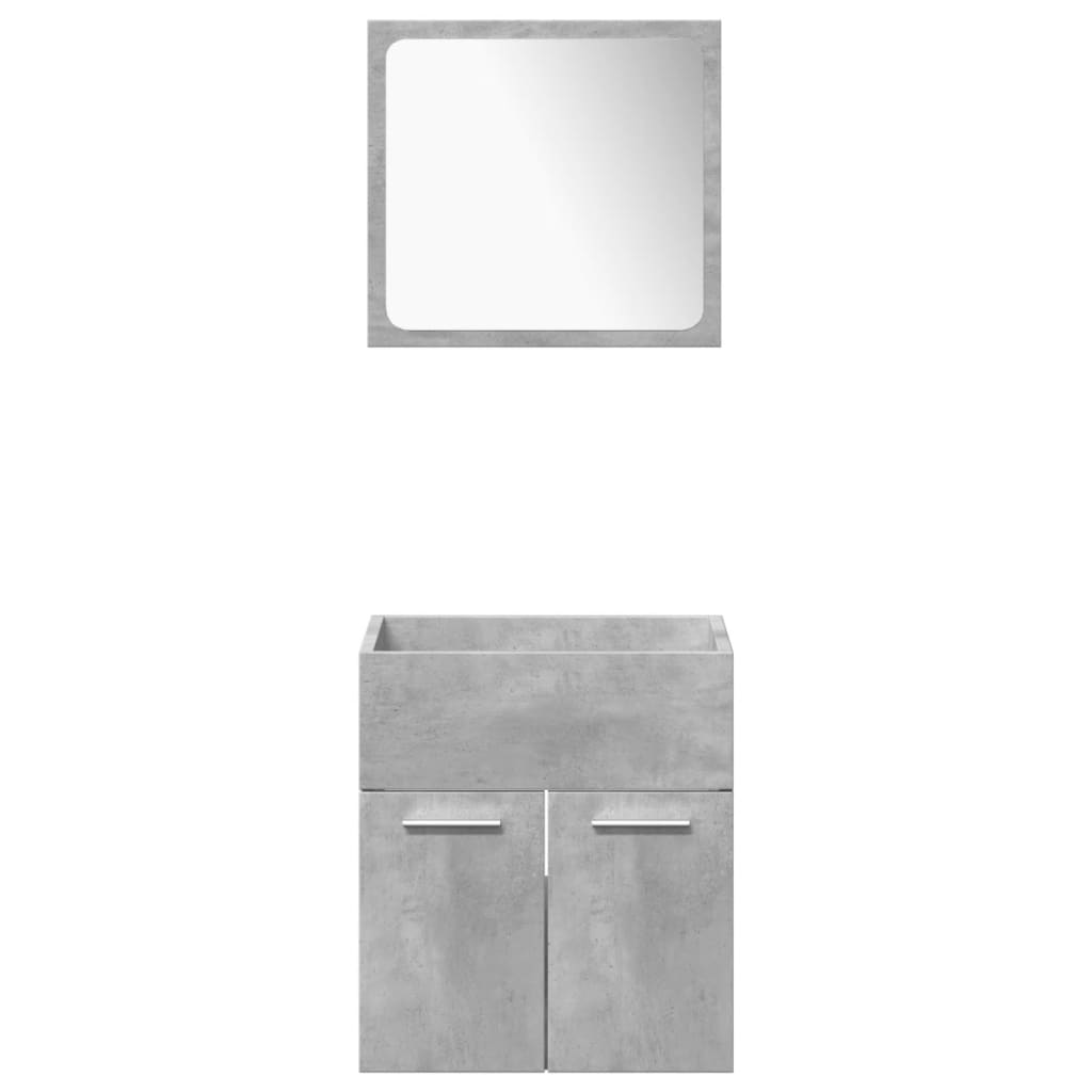 vidaXL Bathroom Furniture Set | Concrete Grey, White