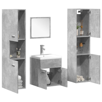 vidaXL 5 Piece Bathroom Furniture Set Concrete Grey Engineered Wood
