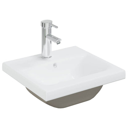 vidaXL Bathroom Sink Cabinet with Built-in Basin&Faucet Concrete Grey