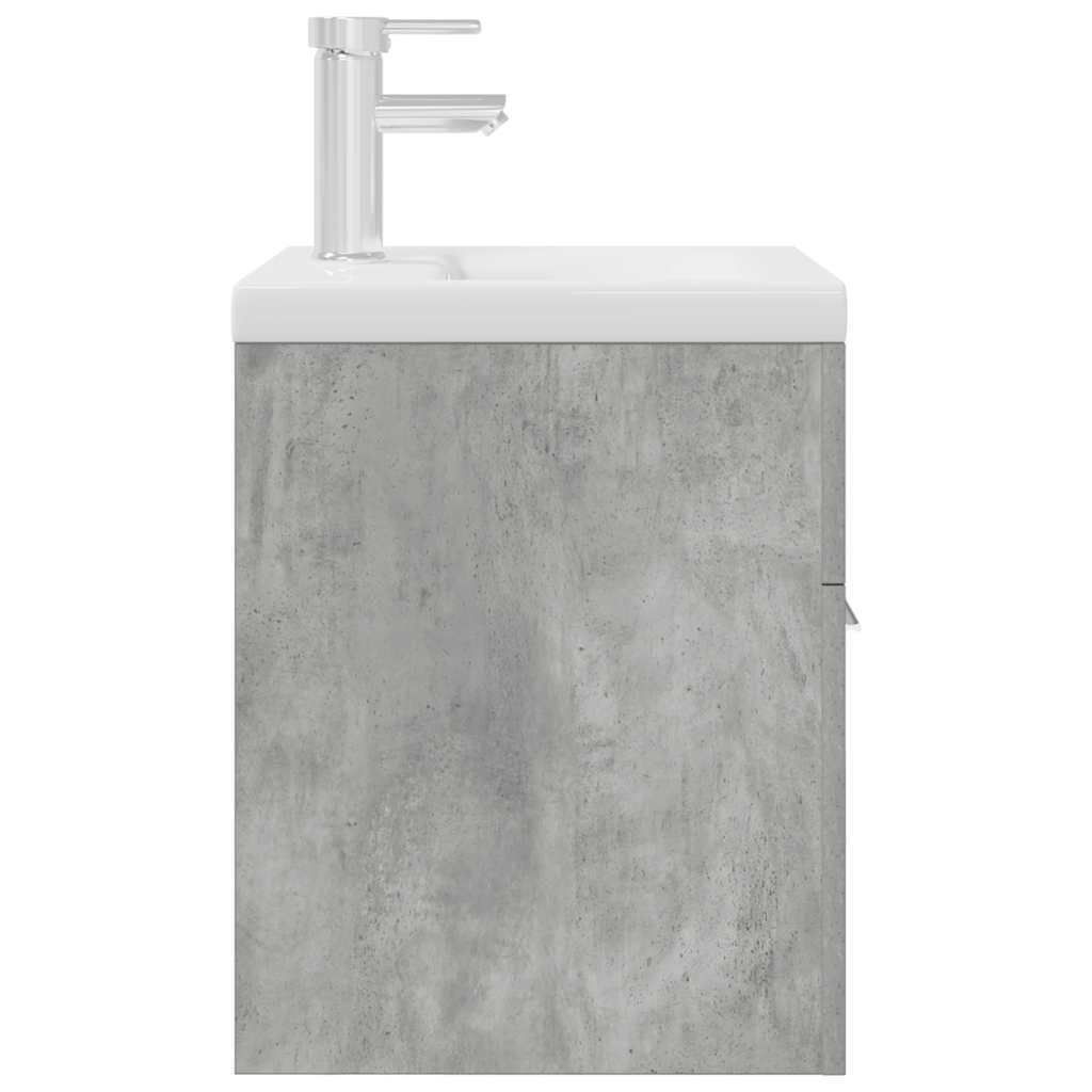 vidaXL Bathroom Sink Cabinet with Built-in Basin&Faucet Concrete Grey