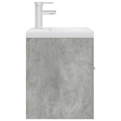 vidaXL Bathroom Sink Cabinet with Built-in Basin&Faucet Concrete Grey