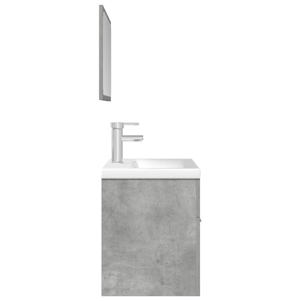 vidaXL 3 Piece Bathroom Furniture Set Concrete Grey Engineered Wood