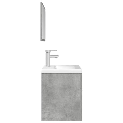 vidaXL 3 Piece Bathroom Furniture Set Concrete Grey Engineered Wood