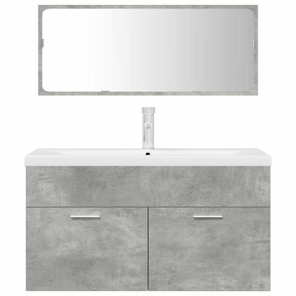 vidaXL 3 Piece Bathroom Furniture Set Concrete Grey Engineered Wood