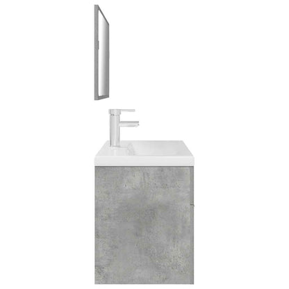 vidaXL 3 Piece Bathroom Furniture Set Concrete Grey Engineered Wood