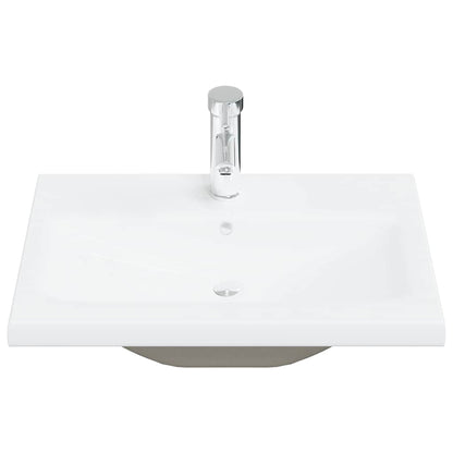 vidaXL 5 Piece Bathroom Furniture Set Concrete Grey Engineered Wood