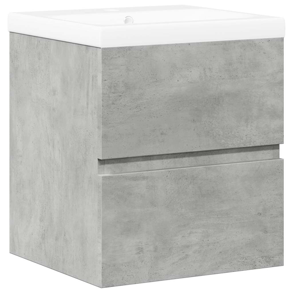 vidaXL 2 Piece Bathroom Furniture Set Concrete Grey Engineered Wood