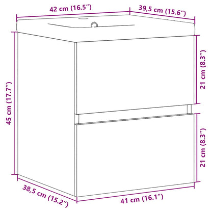 vidaXL 2 Piece Bathroom Furniture Set Concrete Grey Engineered Wood