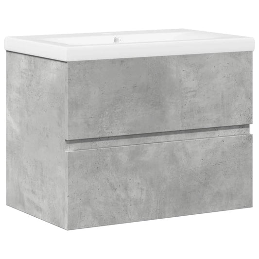 vidaXL 2 Piece Bathroom Furniture Set Concrete Grey Engineered Wood