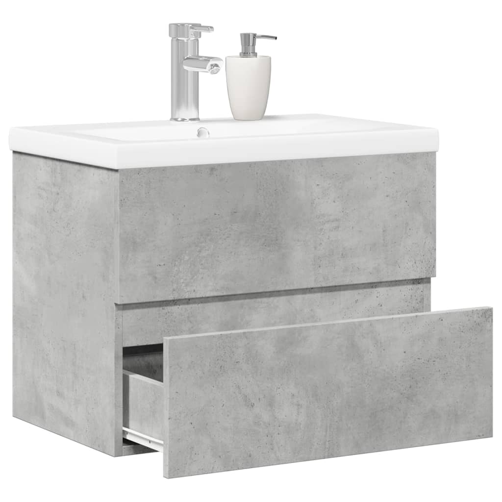 vidaXL 2 Piece Bathroom Furniture Set Concrete Grey Engineered Wood