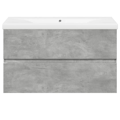 vidaXL 2 Piece Bathroom Furniture Set Concrete Grey Engineered Wood