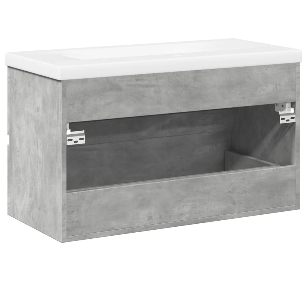 vidaXL 2 Piece Bathroom Furniture Set Concrete Grey Engineered Wood
