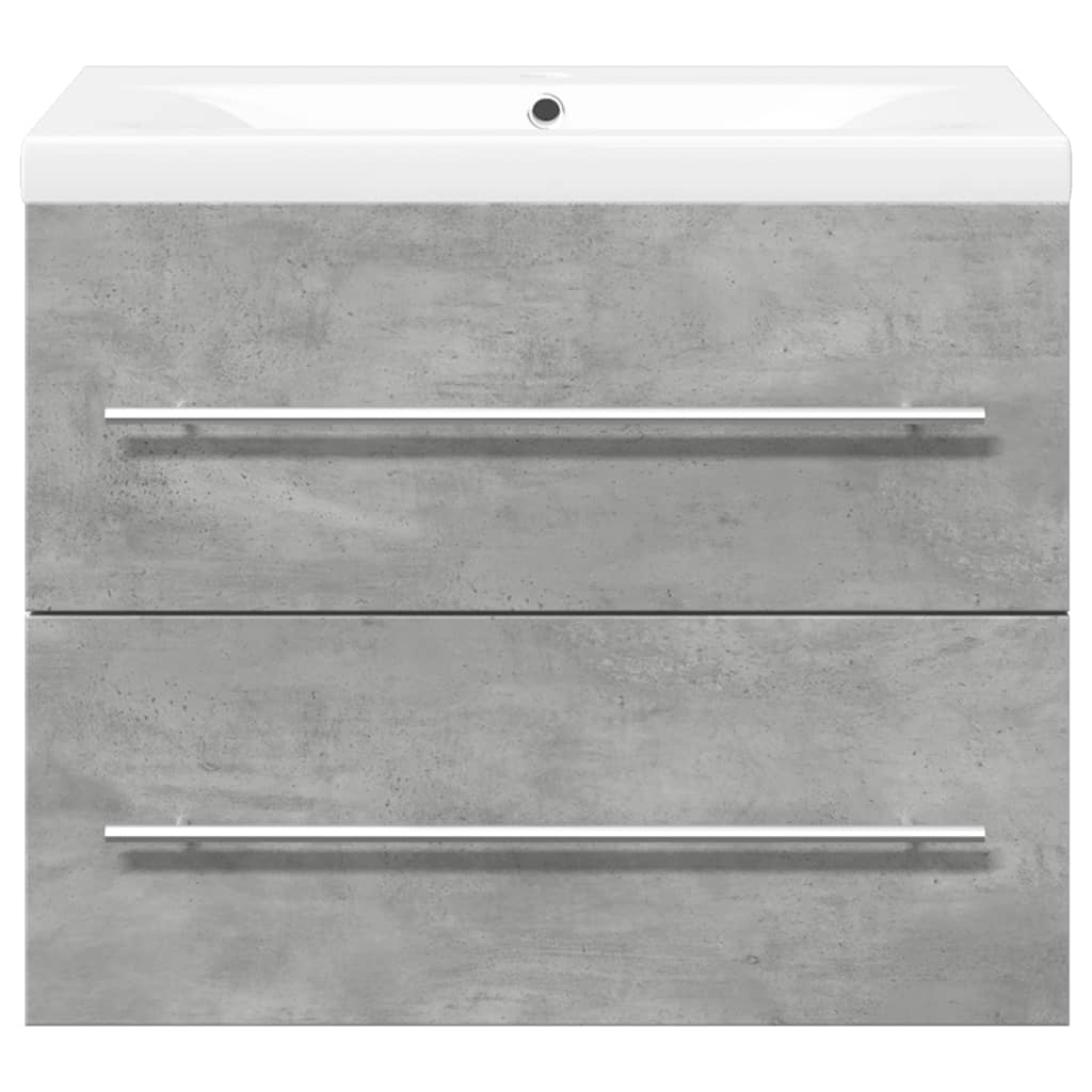 vidaXL 2 Piece Bathroom Furniture Set Concrete Grey Engineered Wood
