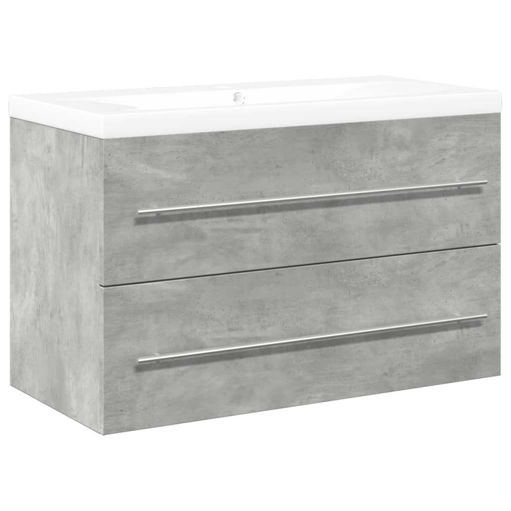 vidaXL 2 Piece Bathroom Furniture Set Concrete Grey Engineered Wood