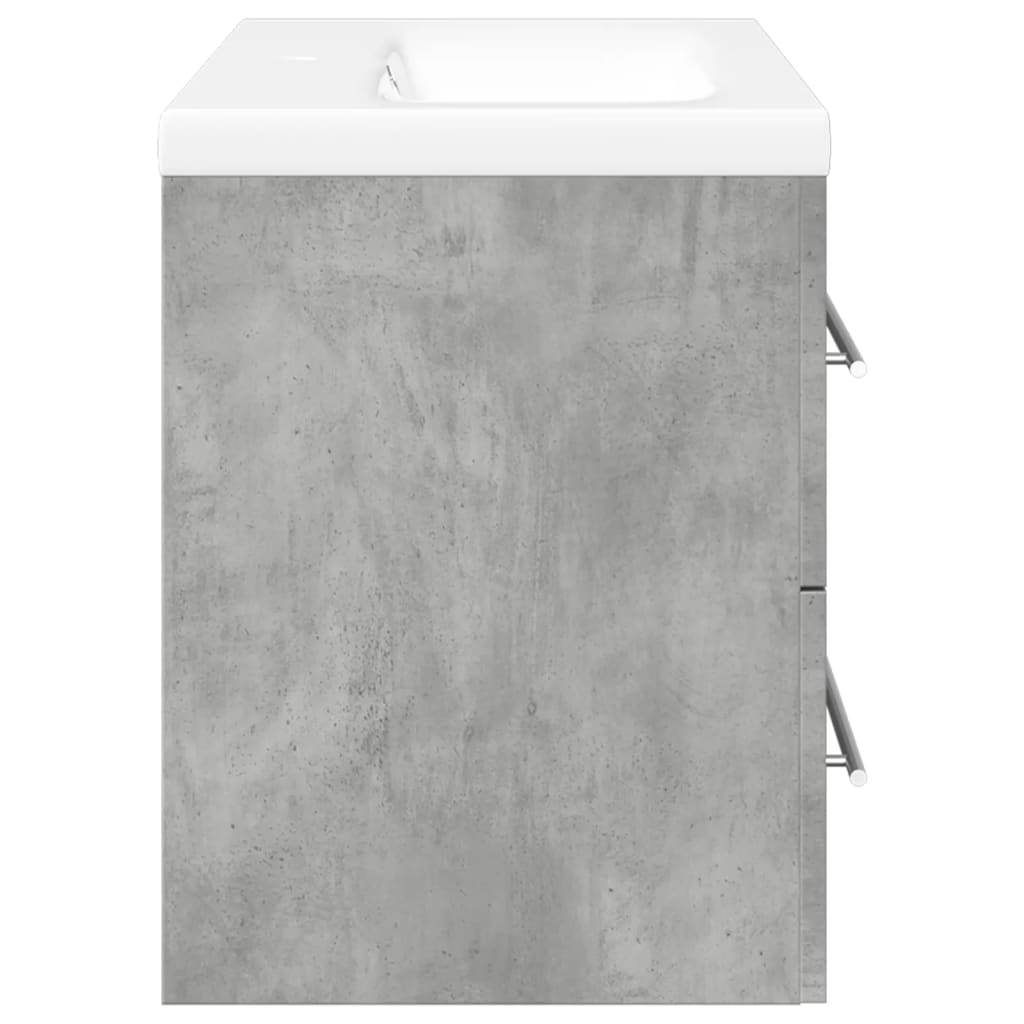 vidaXL 2 Piece Bathroom Furniture Set Concrete Grey Engineered Wood