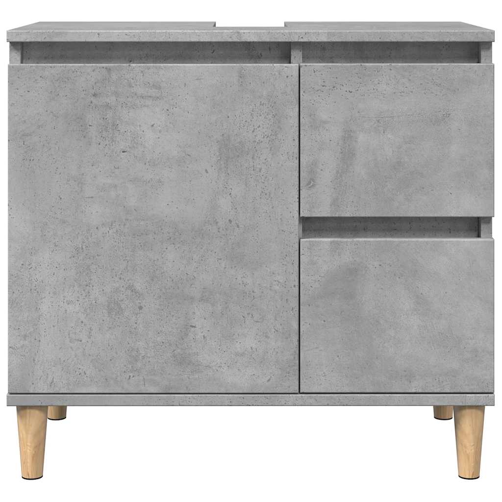 vidaXL 3 Piece Bathroom Furniture Set Concrete Grey Engineered Wood