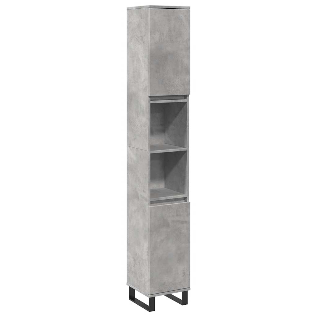 vidaXL 3 Piece Bathroom Furniture Set Concrete Grey Engineered Wood