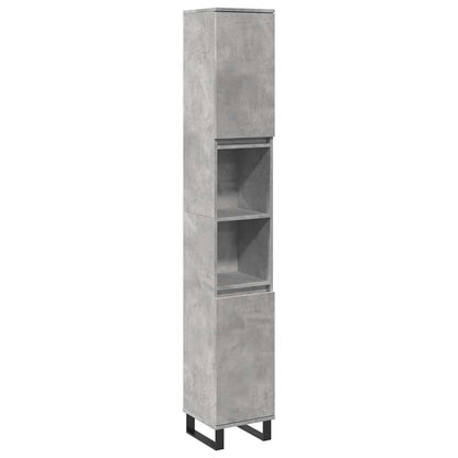 vidaXL 3 Piece Bathroom Furniture Set Concrete Grey Engineered Wood