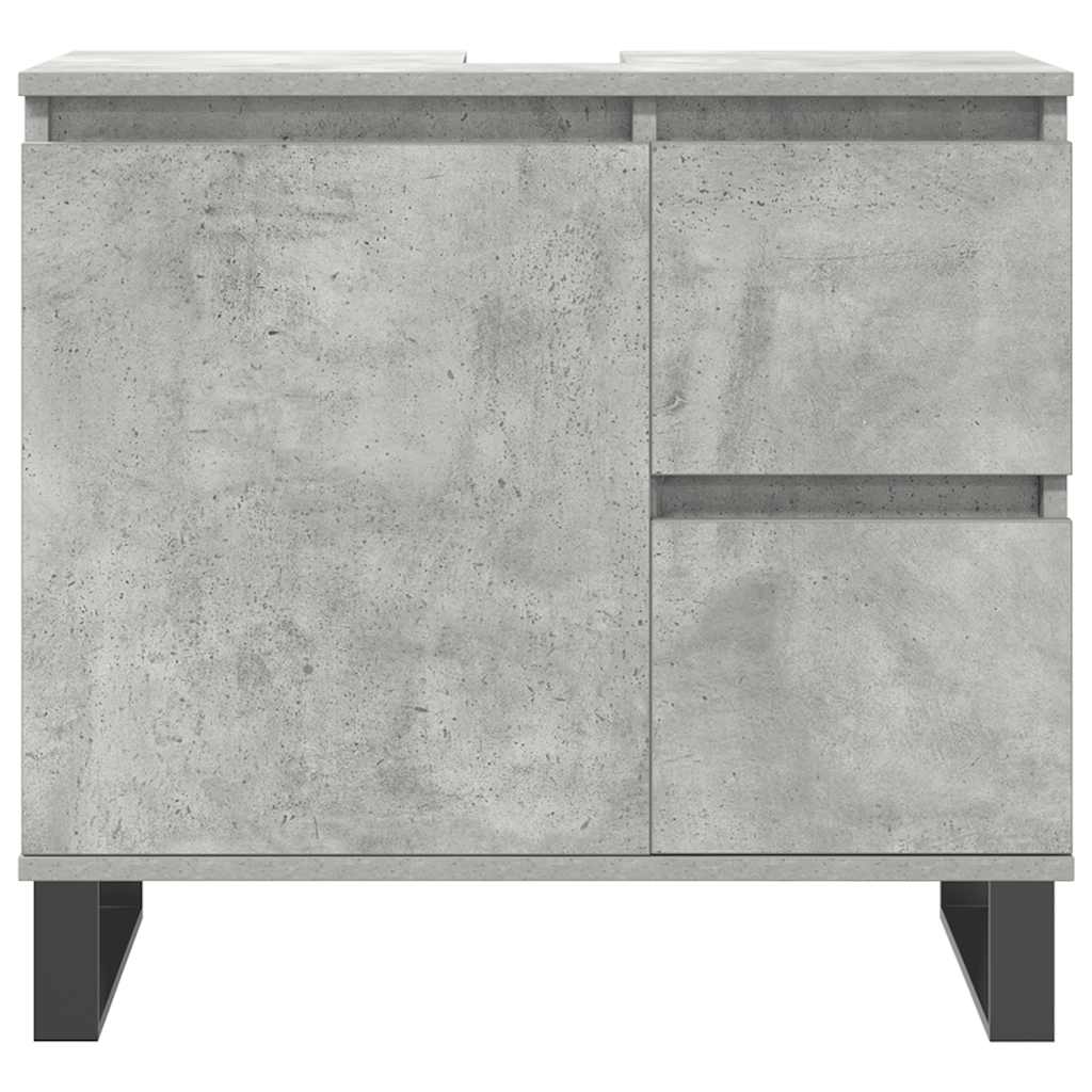 vidaXL 3 Piece Bathroom Furniture Set Concrete Grey Engineered Wood