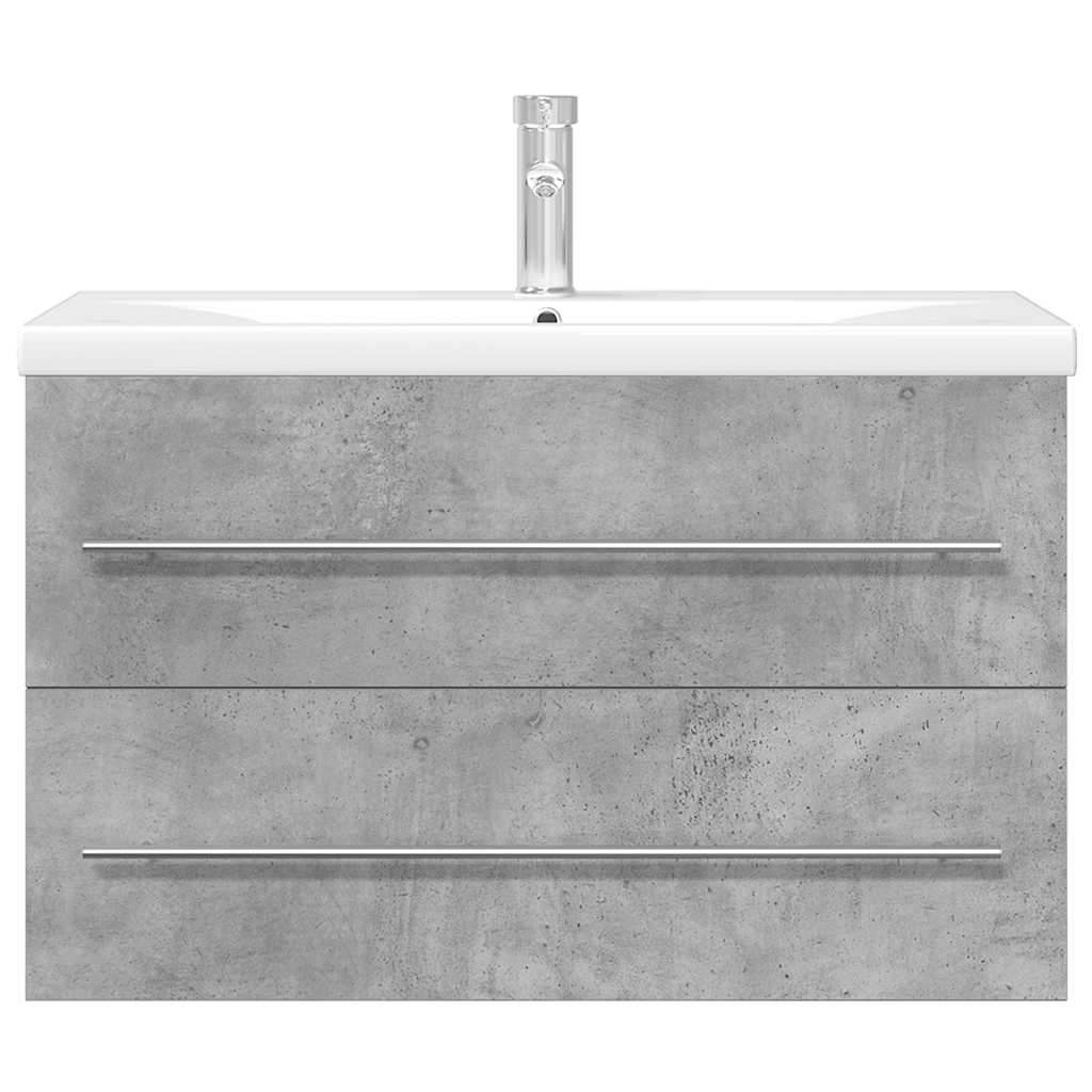 vidaXL 2 Piece Bathroom Furniture Set Concrete Grey Engineered Wood