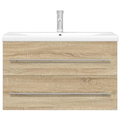vidaXL 2 Piece Bathroom Furniture Set Sonoma Oak Engineered Wood