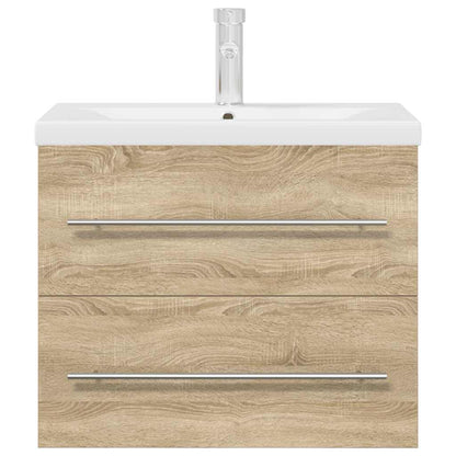 vidaXL 2 Piece Bathroom Furniture Set Sonoma Oak Engineered Wood
