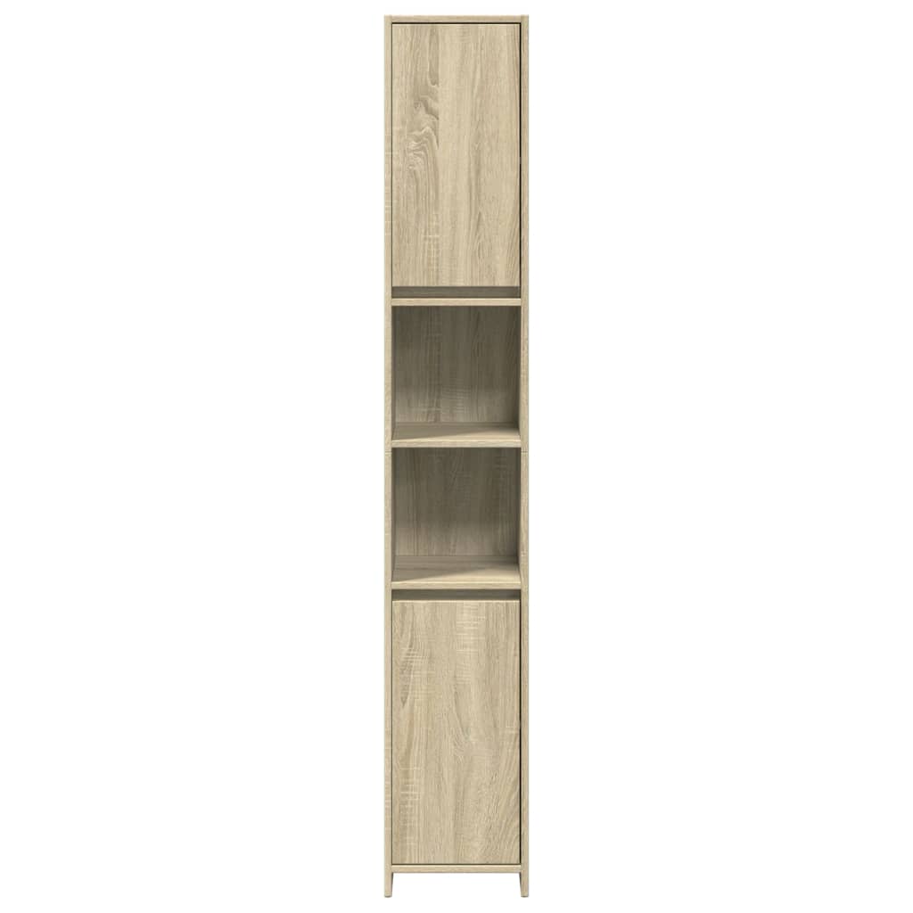 vidaXL 4 Piece Bathroom Furniture Set Sonoma Oak Engineered Wood