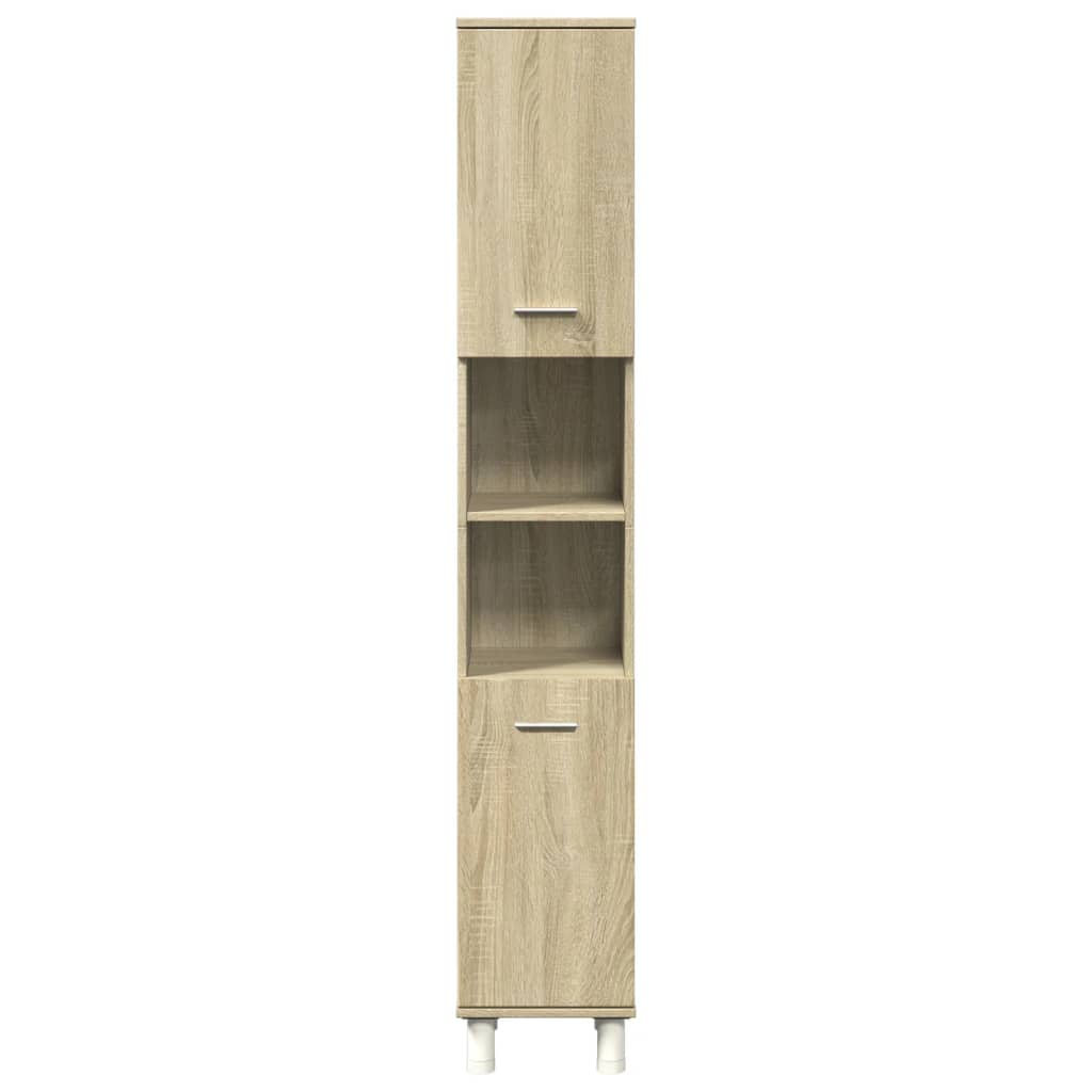vidaXL 4 Piece Bathroom Furniture set Sonoma Oak Engineered Wood