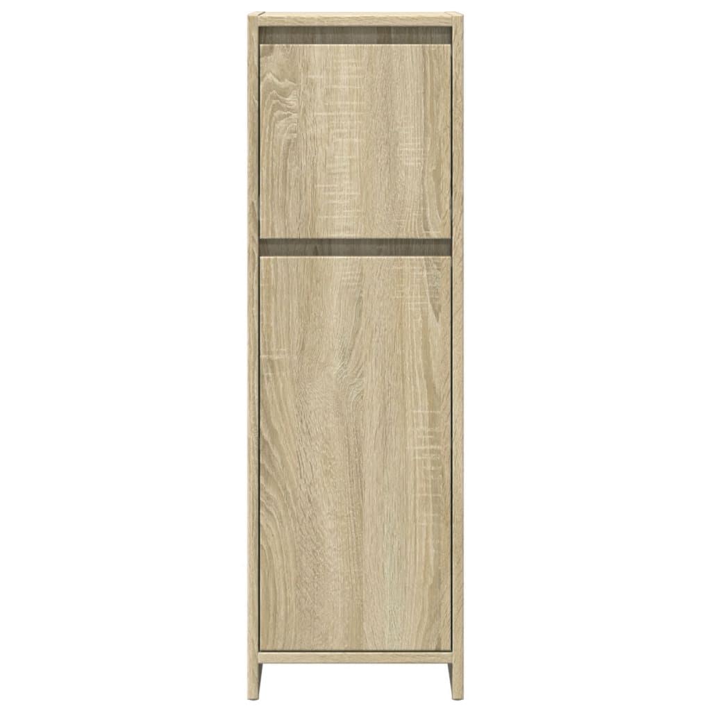vidaXL 3 Piece Bathroom Furniture Set Sonoma Oak Engineered Wood