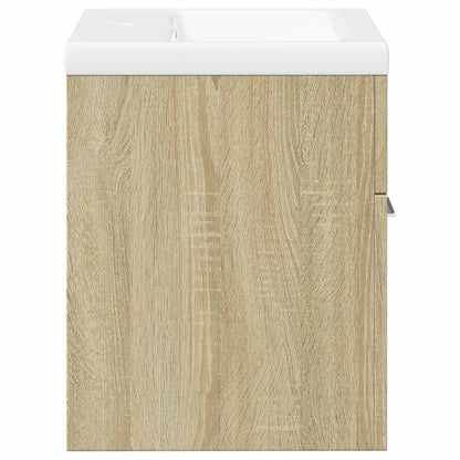 vidaXL 2 Piece Bathroom Furniture Set Sonoma Oak Engineered Wood