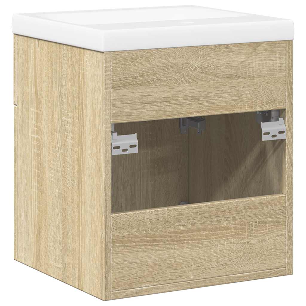 vidaXL 2 Piece Bathroom Furniture Set Sonoma Oak Engineered Wood