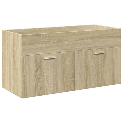vidaXL Bathroom Sink Cabinet with Built-in Basin Sonoma Oak