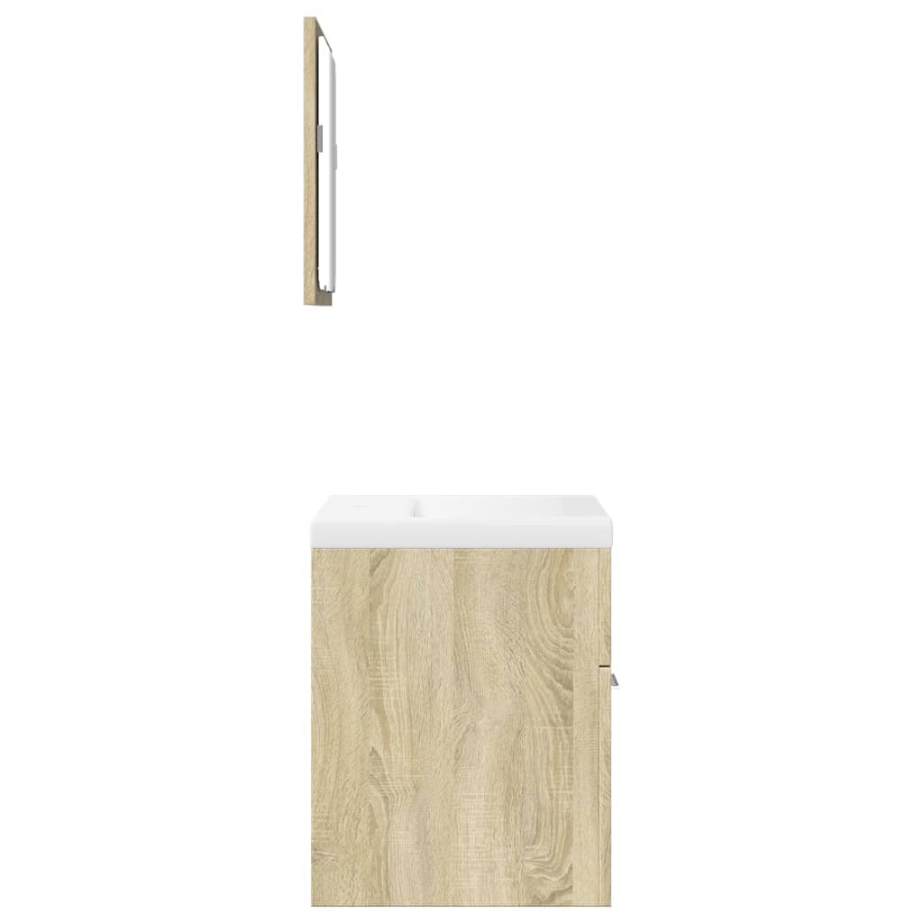 vidaXL 3 Piece Bathroom Furniture Set Sonoma Oak Engineered Wood
