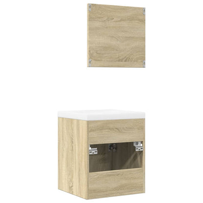 vidaXL 3 Piece Bathroom Furniture Set Sonoma Oak Engineered Wood