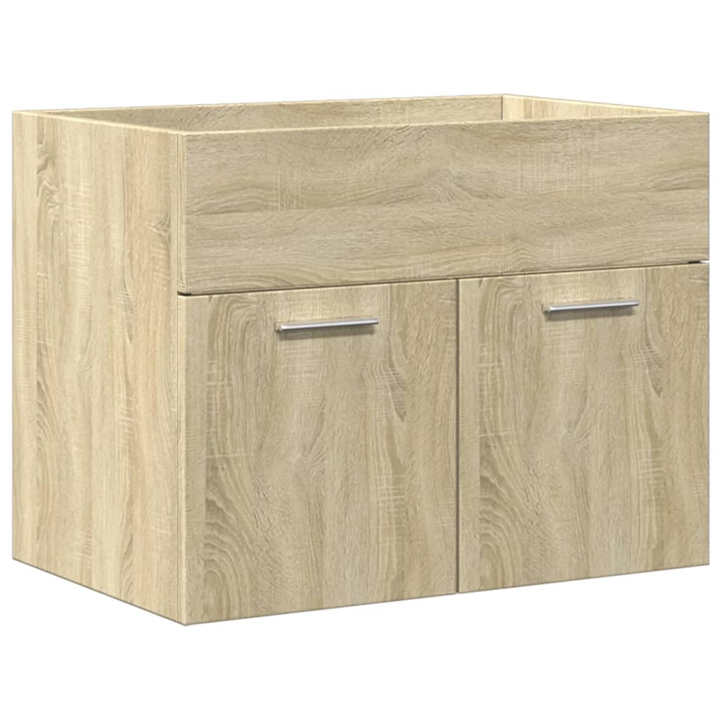 vidaXL 3 Piece Bathroom Furniture Set Sonoma Oak Engineered Wood