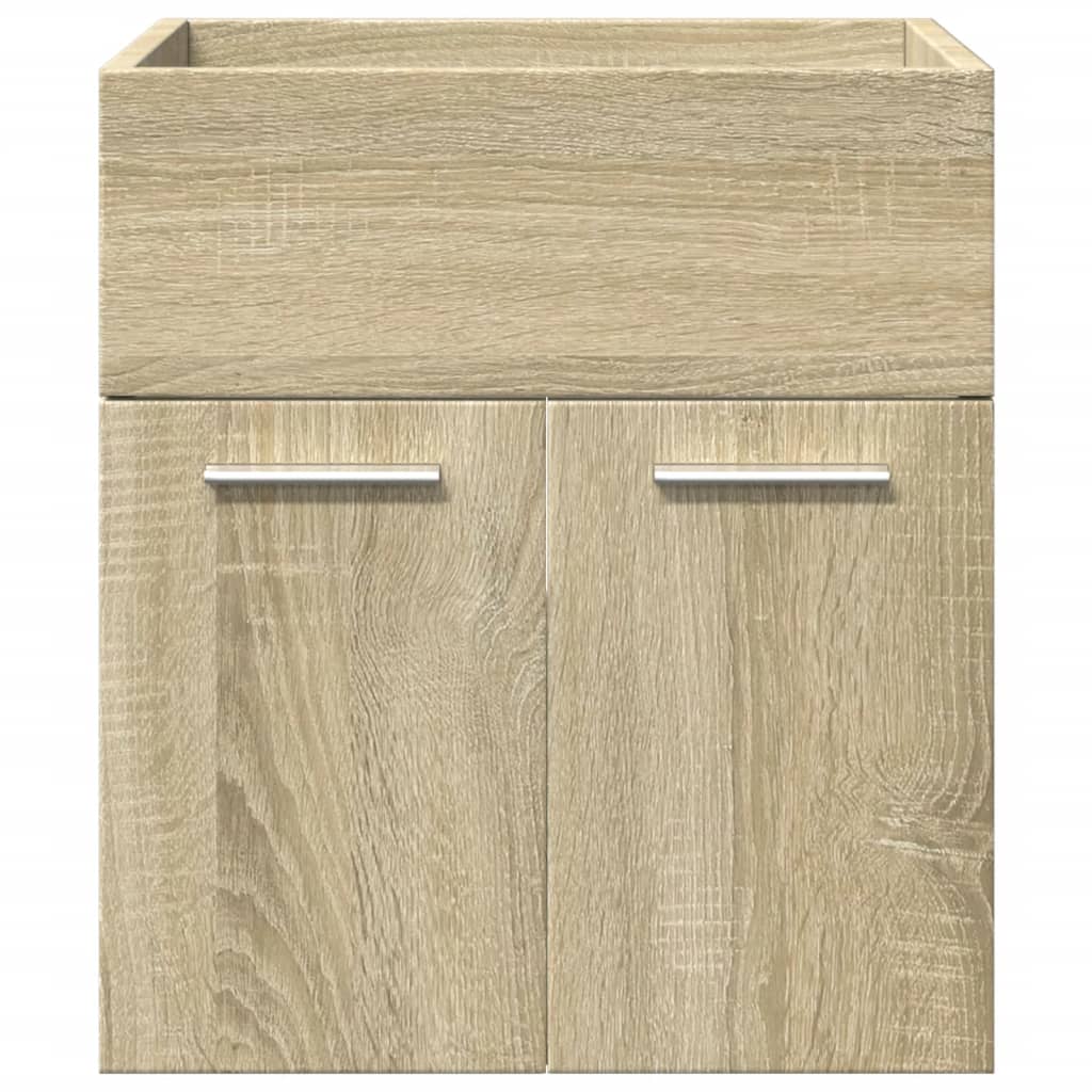 vidaXL 3 Piece Bathroom Furniture Set Sonoma Oak Engineered Wood