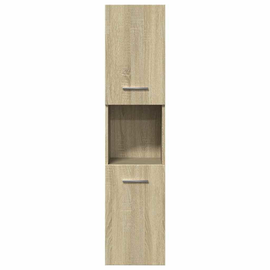 vidaXL 4 Piece Bathroom Furniture Set Sonoma Oak Engineered Wood