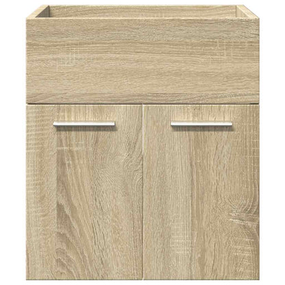 vidaXL 4 Piece Bathroom Furniture Set Sonoma Oak Engineered Wood