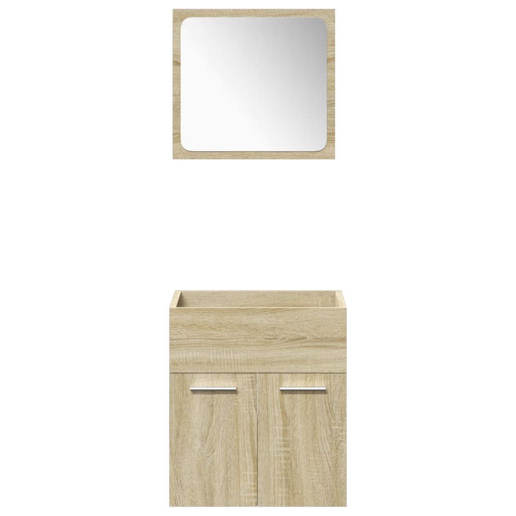 vidaXL 5 Piece Bathroom Furniture Set Sonoma Oak Engineered Wood