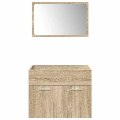 vidaXL 4 Piece Bathroom Furniture Set Sonoma Oak Engineered Wood