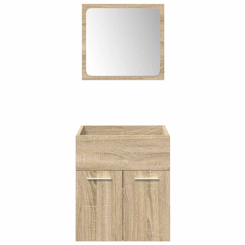 vidaXL 5 Piece Bathroom Furniture Set Sonoma Oak Engineered Wood
