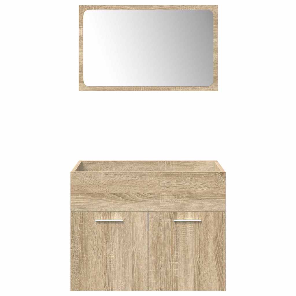 vidaXL 5 Piece Bathroom Furniture Set Sonoma Oak Engineered Wood