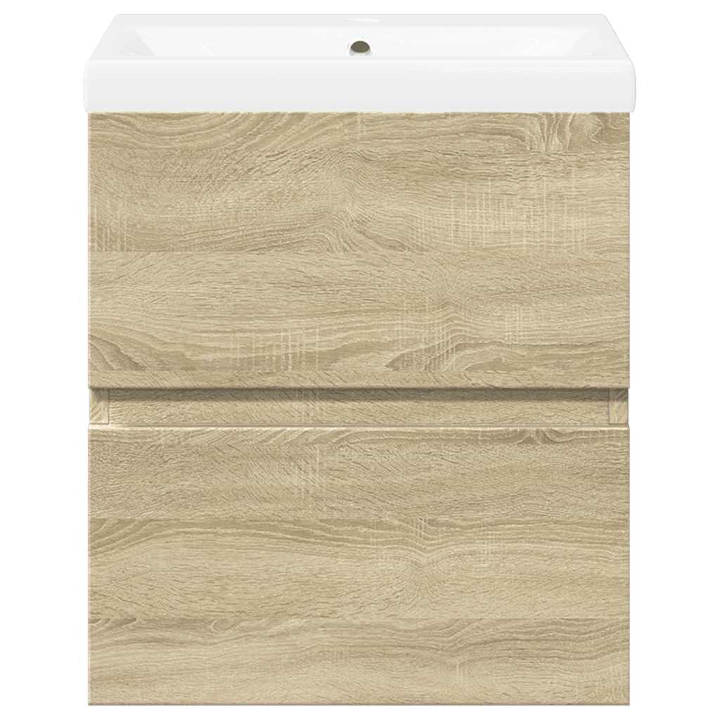 vidaXL 2 Piece Bathroom Furniture Set Sonoma Oak Engineered Wood