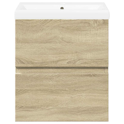 vidaXL 2 Piece Bathroom Furniture Set Sonoma Oak Engineered Wood